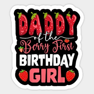 Daddy Of The Berry First Birthday Of Girl Strawberry Dad Sticker